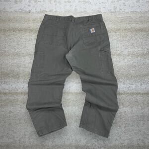 Carhartt Double Knees Carpenter Pants Olive Green Cotton Relaxed Fit Work Wear